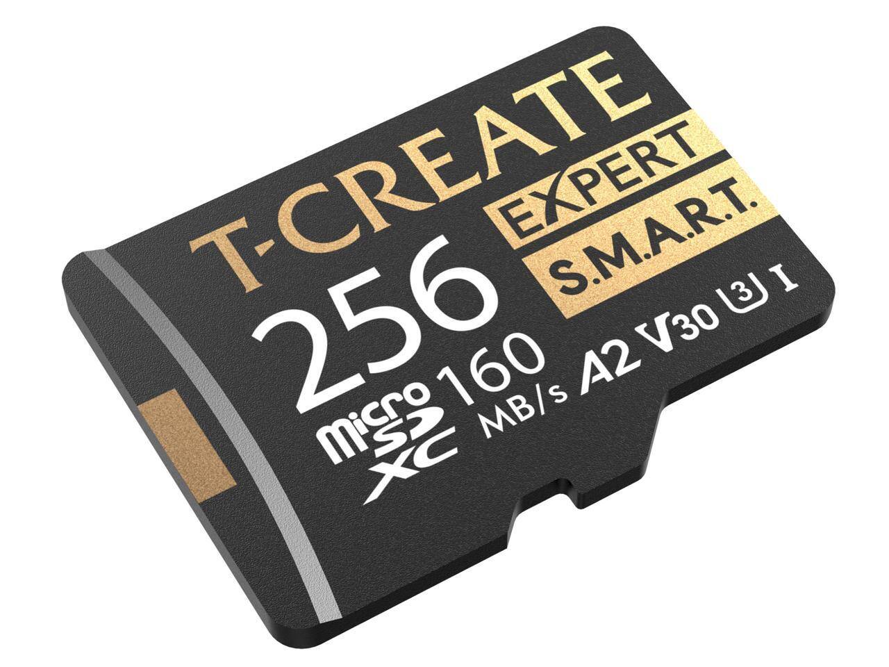 T-CREATE EXPERT  
256GB  
MicroSDXC  
160MB/s  
A2 V30  
S.M.A.R.T.