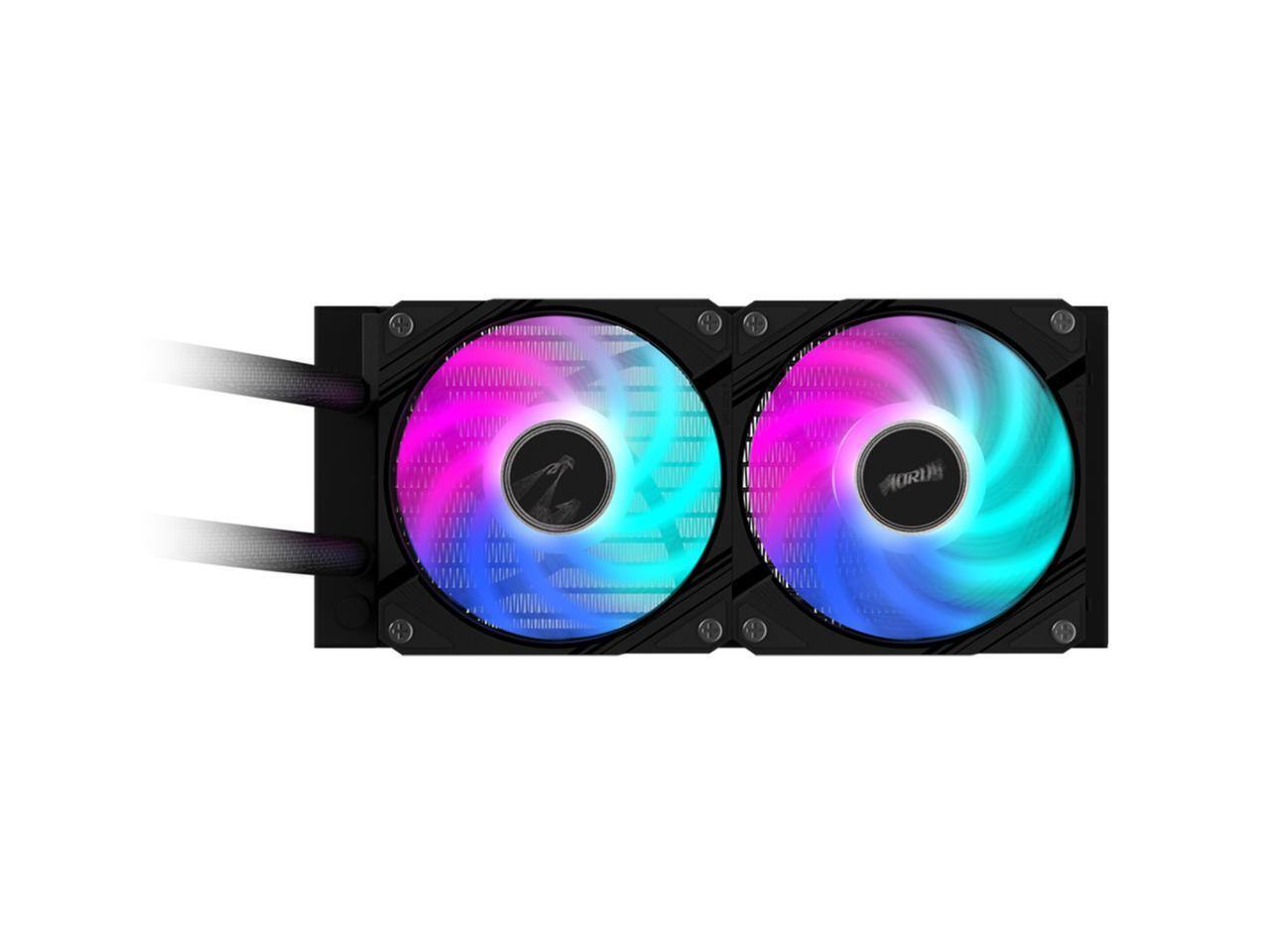 Alt View 1. GIGABYTE - AORUS WATERFORCE II 240 Liquid CPU Cooler, 240mm Radiator, 2x 120mm ARGB Fans, Intel LGA1700/1851 & AMD AM5 - ARGB.