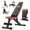 FED Fitness - Foldable Adjustable Weight Bench, 660LBS, 8 Backrest Positions for Chest, Shoulder, Arm Workout - Black red