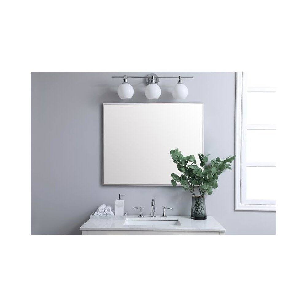 Alt View 1. Elegant Decor - Aluminum Frame Square Mirror 30x36 In Silver - Silver.