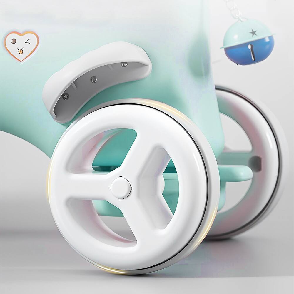 Alt View 2. Siljoy - Blue Unicorn Rocking Horse Ride‑On, 4‑in‑1 Toy with Push Handle & Balance Board, for Toddlers 1‑3 Years - Blue.