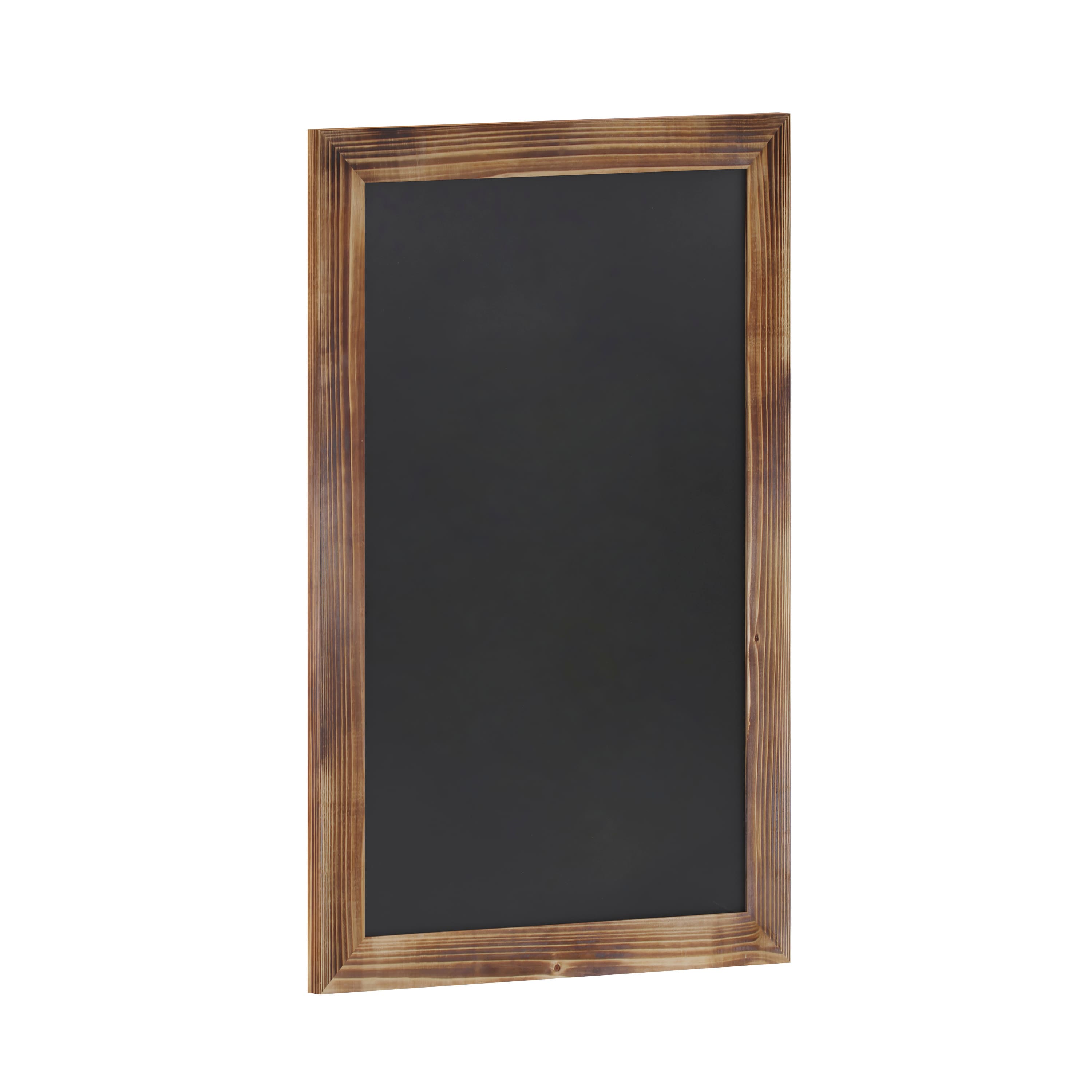 Emma + Oliver - Burke Framed Decorative Wall Hanging Chalkboard with Magnetic Surface and Eraser for Weddings, Parties, Showers and More - Torched Brown