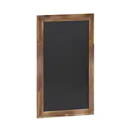 Emma + Oliver - Burke Framed Decorative Wall Hanging Chalkboard with Magnetic Surface and Eraser for Weddings, Parties, Showers and More - Torched Brown