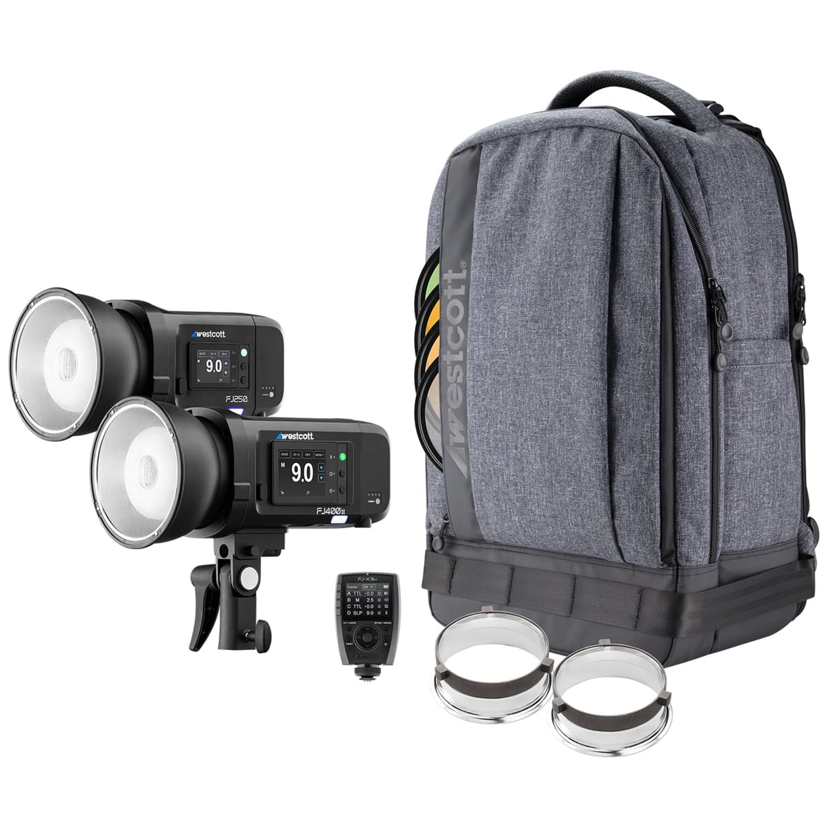 Westcott - FJ Wireless 2-Light Portable Portrait Flash Kit with FJ-X3 M Multi-Brand Wireless Trigger