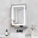 Angle. FUFU & GAGA - Smart LED Bathroom Mirror Cabinet – Anti-Fog, Dimmable 3-Color Light, Adjustable Shelves - White.