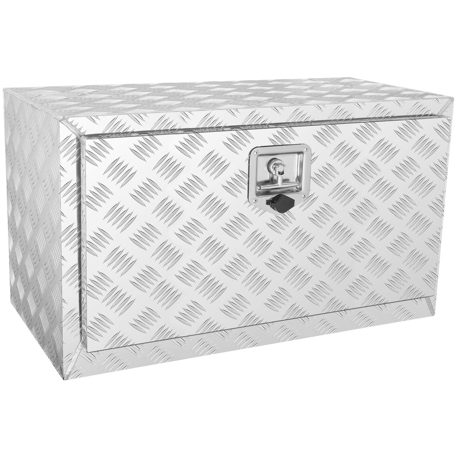 VEVOR - Underbody Truck Box, 30"×14"×16" Pickup Storage Box, Heavy Duty Aluminum Diamond Plate Tool Box with Lock and Keys - Silver