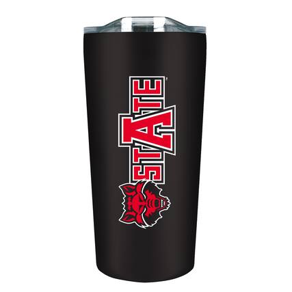 Front. The Fanatic Group - Arkansas State Red Wolves 18oz. Stainless Steel Soft Touch Tumbler - Multicolor.