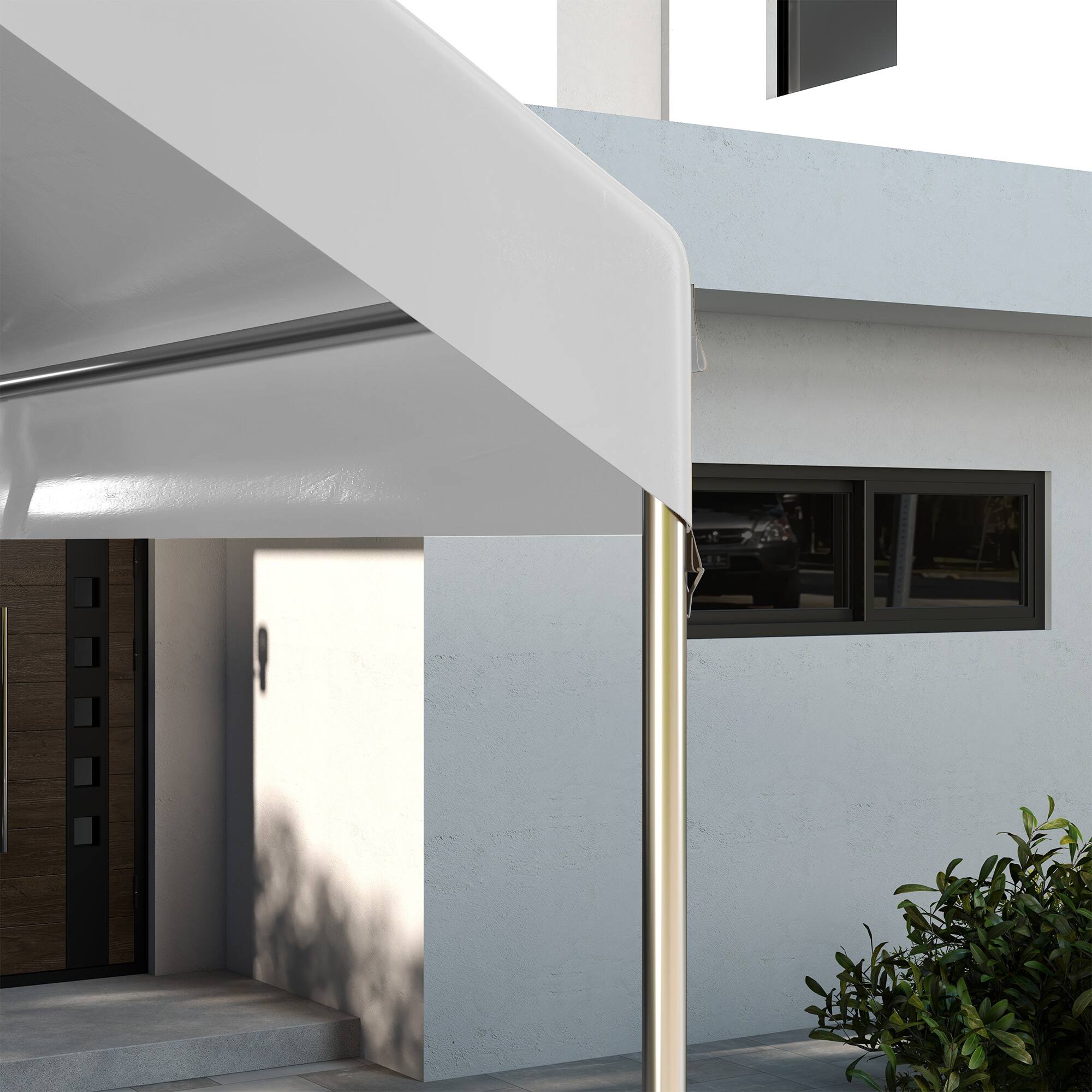 Alt View 6. Outsunny - x 10' Carport Replacement Canopy for Model 84C-207WT or 84C-386V00WT with Ball Bungee Cords - White.