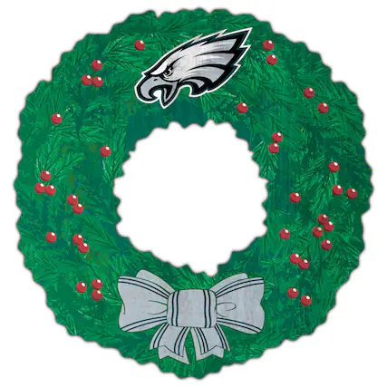 Front. Fan Creations - Philadelphia Eagles 16'' Team Wreath Sign - Green.
