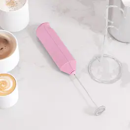 Tooloton - Handheld Milk Frother, Mini Foam Maker for Coffee, Matcha and Hot Chocolate, Stand Included - Pink