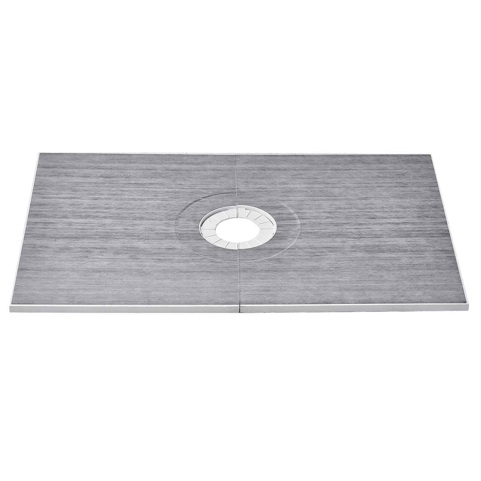 Alt View 5. VEVOR - Shower Curb Kit, 48"x72" Shower Pan Kit with 6.3" Central Drain, Lightweight EPS Shower Installation Kits - Gray.