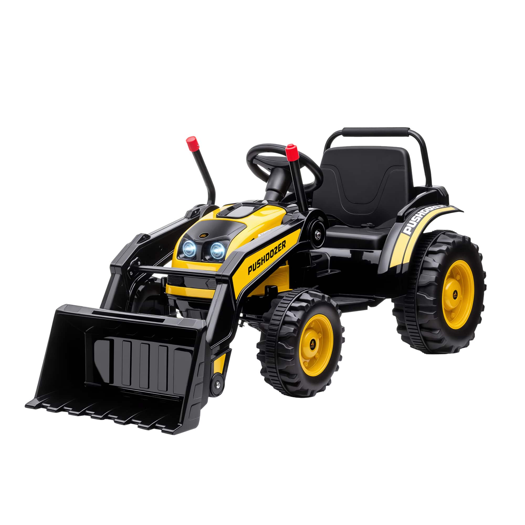 Aosom - 6V Kids Ride on Excavator, Construction Vehicle, Rechargeable Truck with Adjustable Bucket, Speed, Sound, Headlights