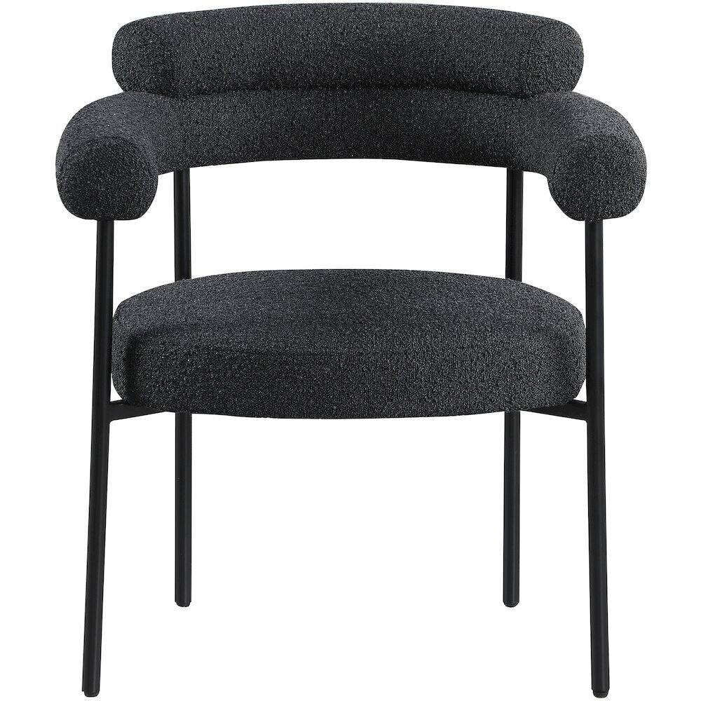 Alt View 2. Meridian Furniture - Blake Black Boucle Fabric Dining Chair, Set of 2 - Black.