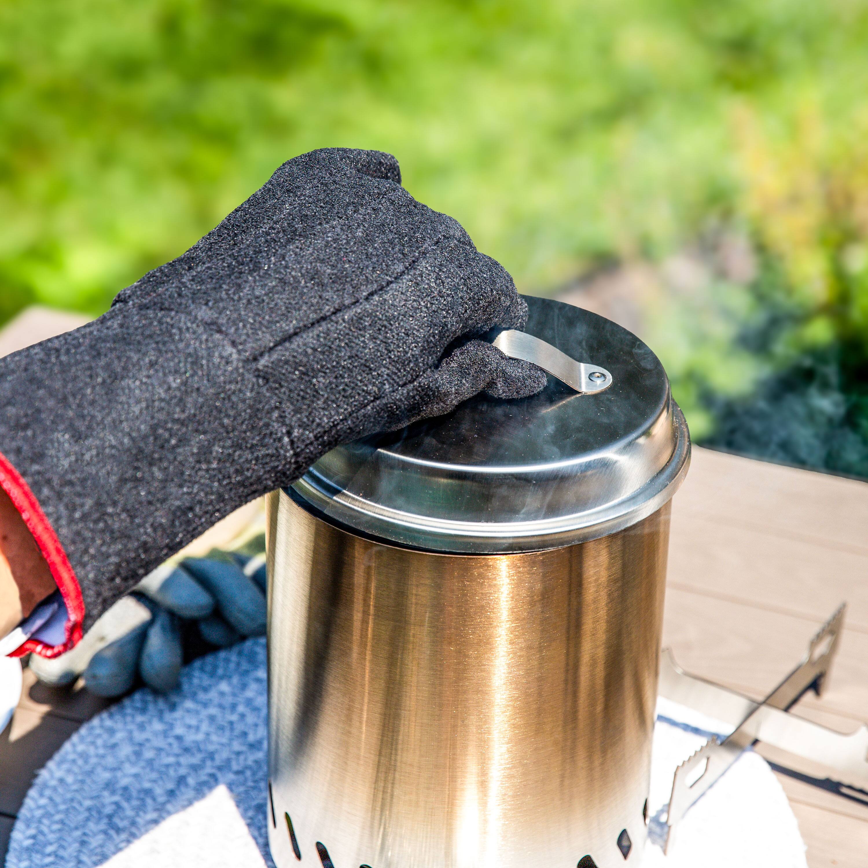 Alt View 7. Sunnydaze - 3-pc Accessory Kit for Smokeless Tabletop Fire Pit - 7-in. - Silver.