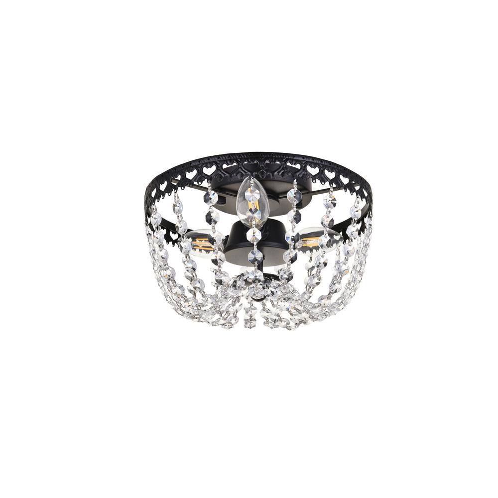 Back. Elegant Lighting - Kylie 10 inch flush mount in black - Black.