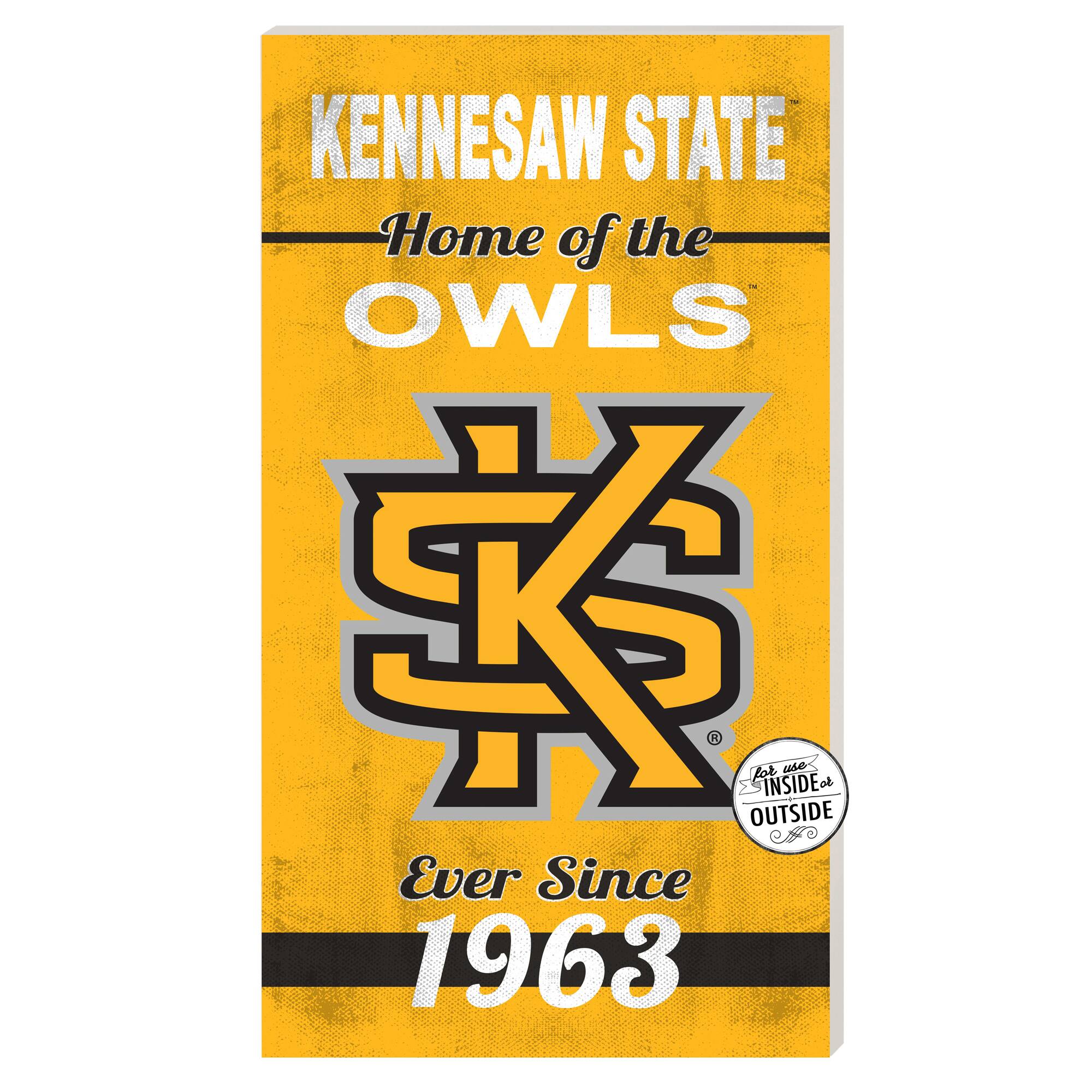Kennesaw State Owls 11'' x 20'' Indoor/Outdoor Home Of The Sign