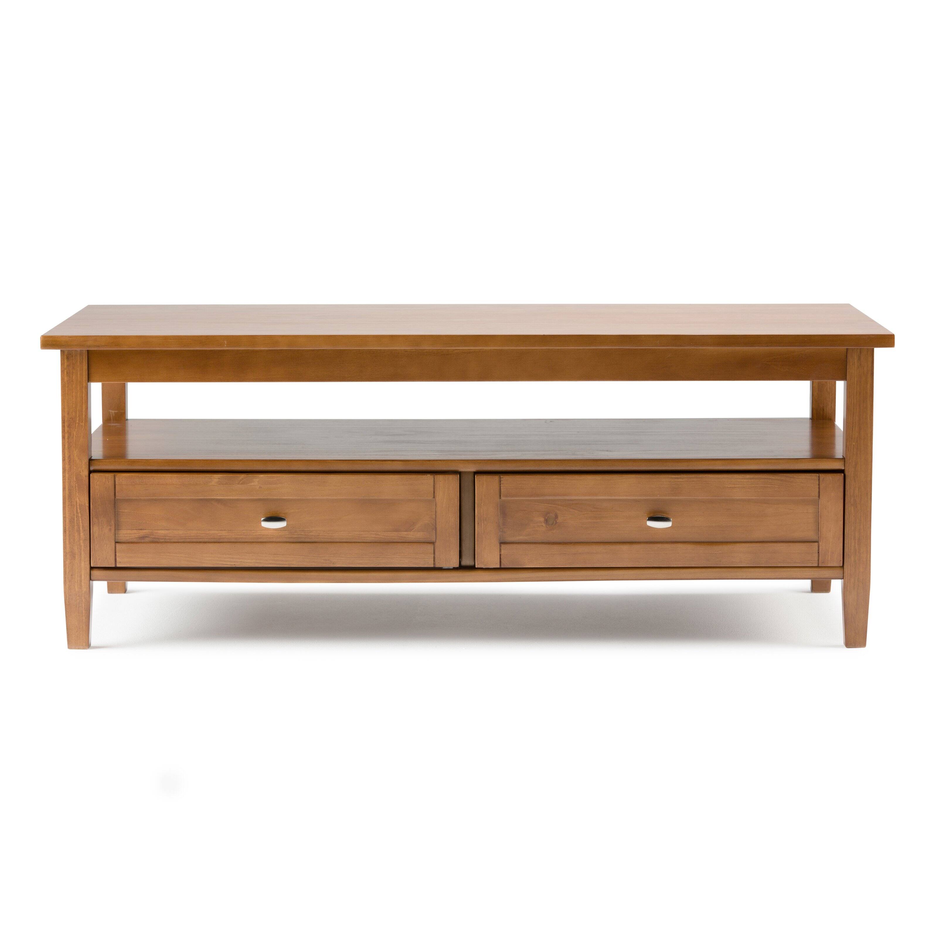 Left. Simpli Home - Warm Shaker Coffee Table - Light Golden Brown.
