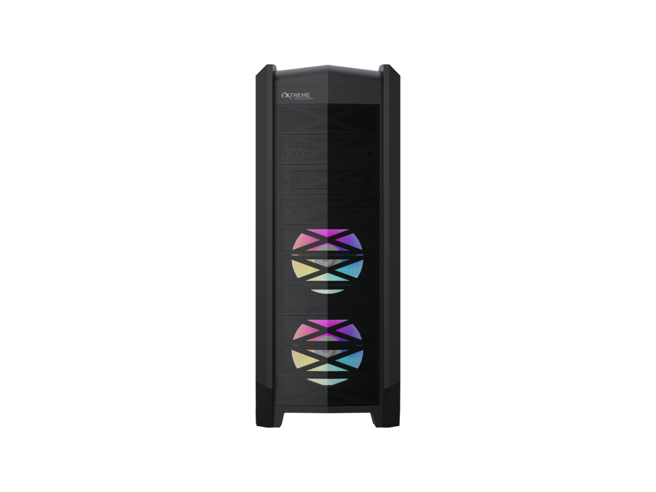 Alt View 1. GAMEMAX - GAMEMAX Dragon Knight 2 Black USB3.0/Type C ATX Full Tower w/5 ARGB Fans (Pre-Installed), 4090 GPU & 360mm AIO Support - Black.