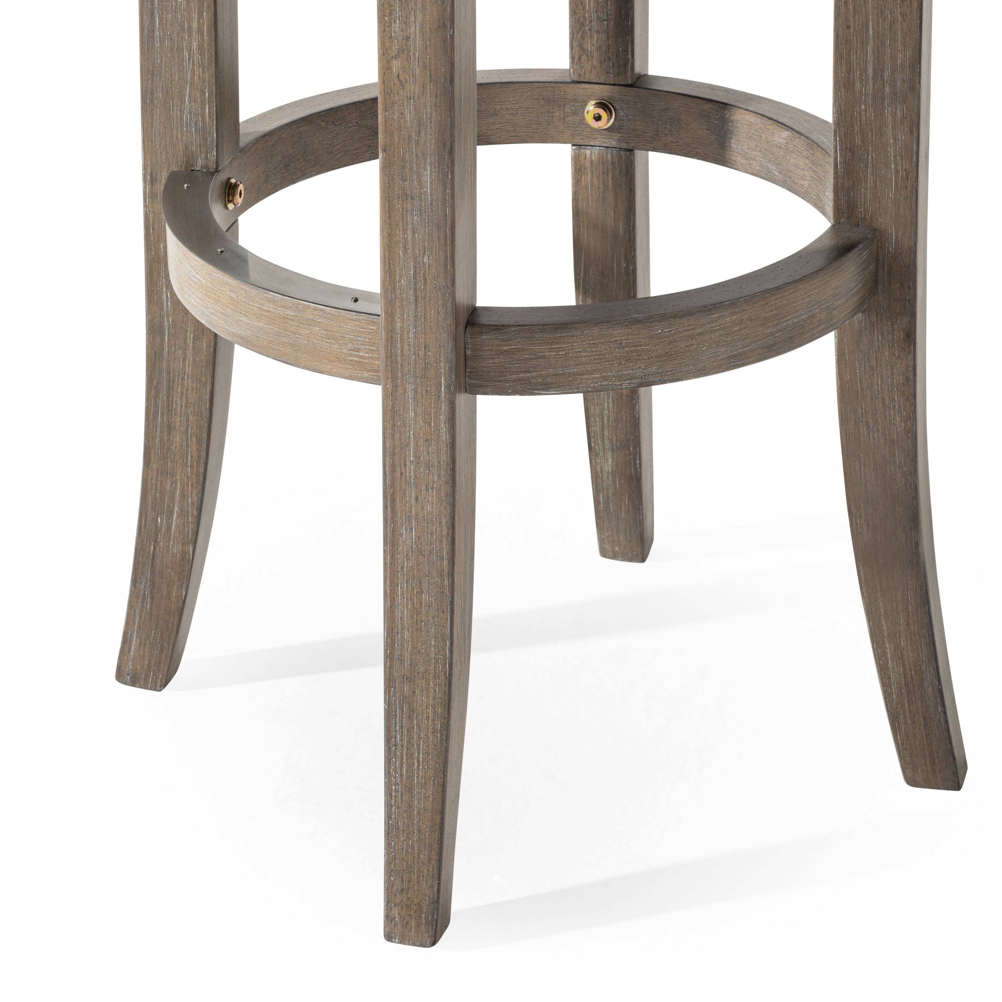 Alt View 8. Maven Lane - 31" Eva Bar Stool in Reclaimed Oak Finish with Vegan Leather - Reclaimed Oak.