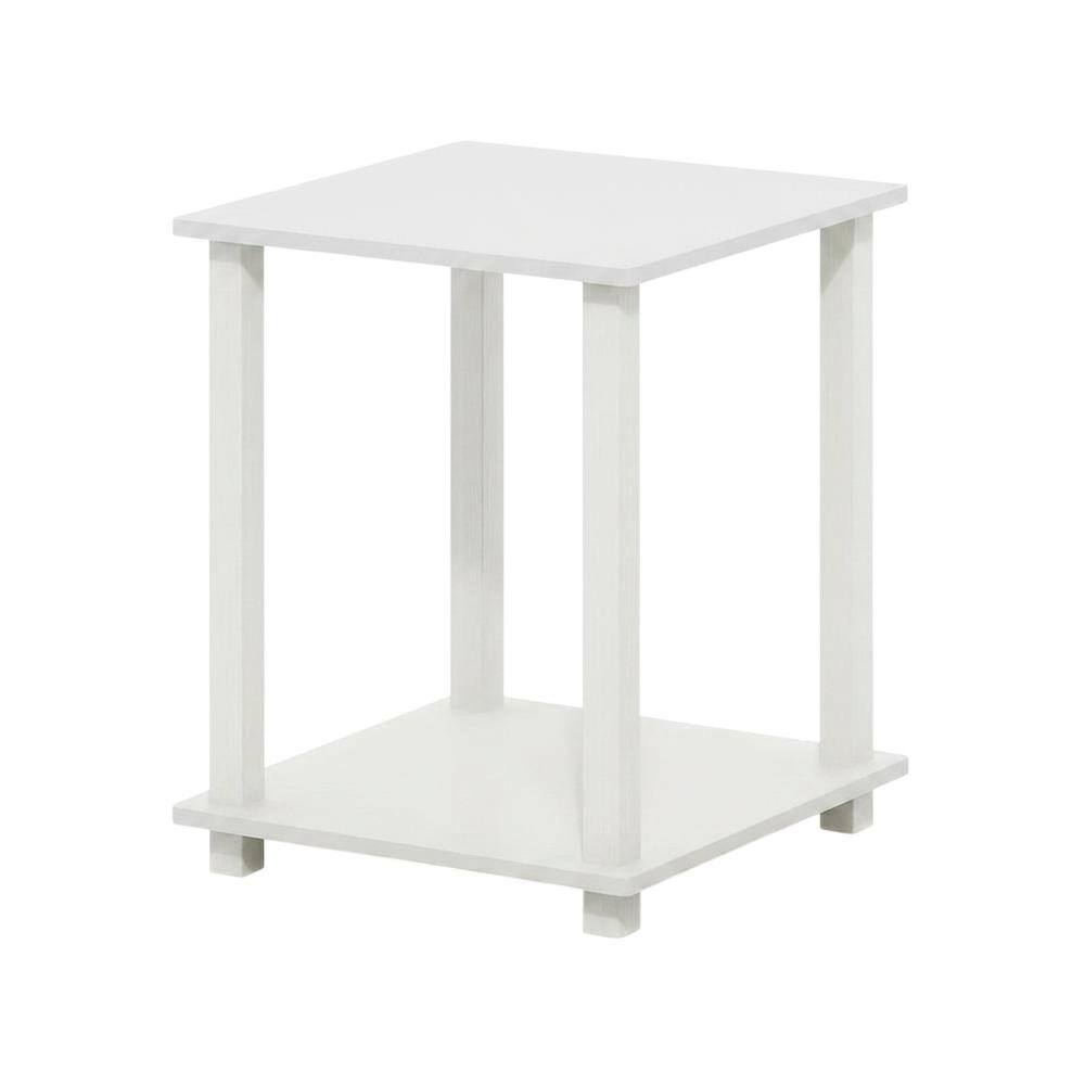 Front. FurniFact - White nightstand set with sleek contemporary style and versatile design - White/White.