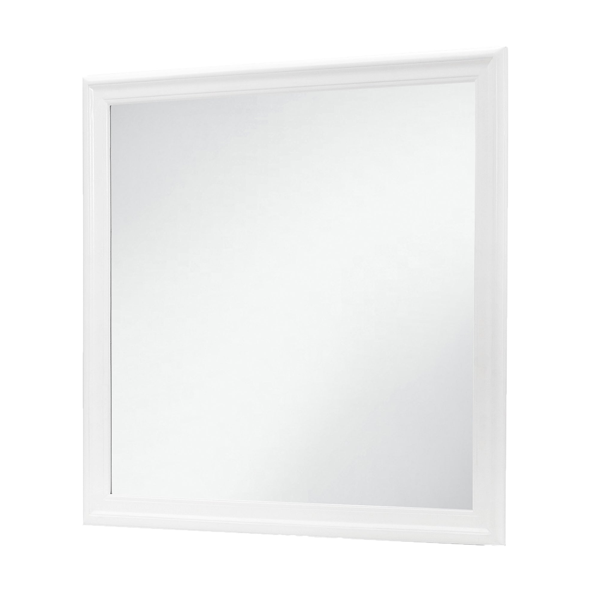 Alt View 1. BreeBe - Charlston White Mirror with LED Lighting and Tempered Glass in Solid Wood Frame - White.