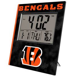 Keyscaper - Cincinnati Bengals Cross Hatch Digital Desk Clock - Multicolor