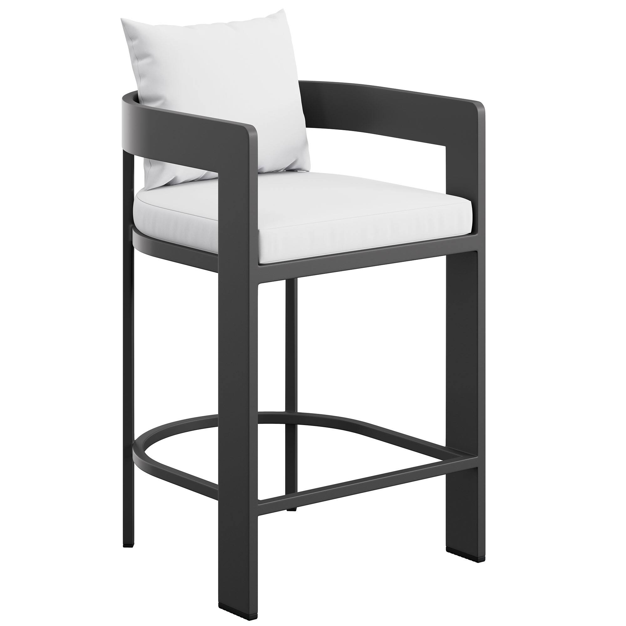 Angle. Modway - Tahoe Outdoor Patio Aluminum Counter Stool by Modway - White.