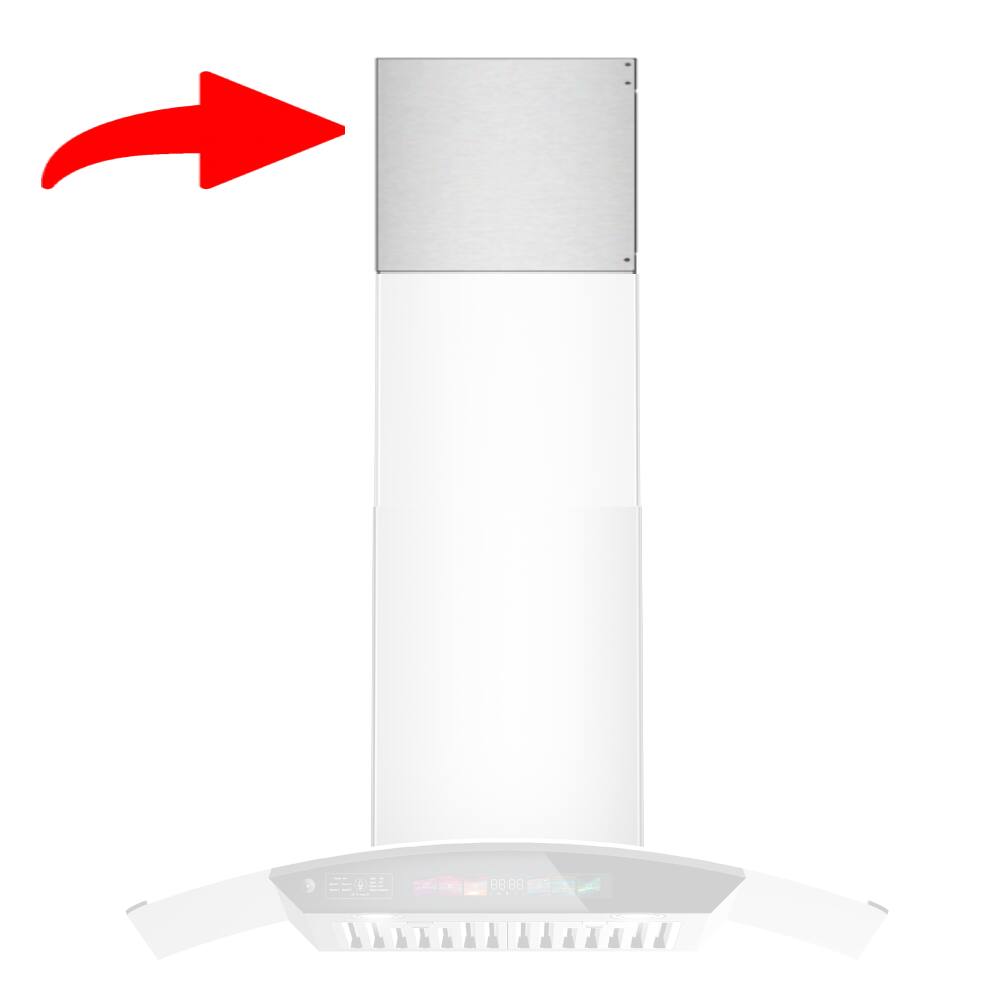 Alt View 1. Brano - BRANO GS01S Series Flue Extension Kit for 9-10 Ft Ceilings - 15.75 inch Chimney Range Hood Accessory in Stainless Steel - silver.
