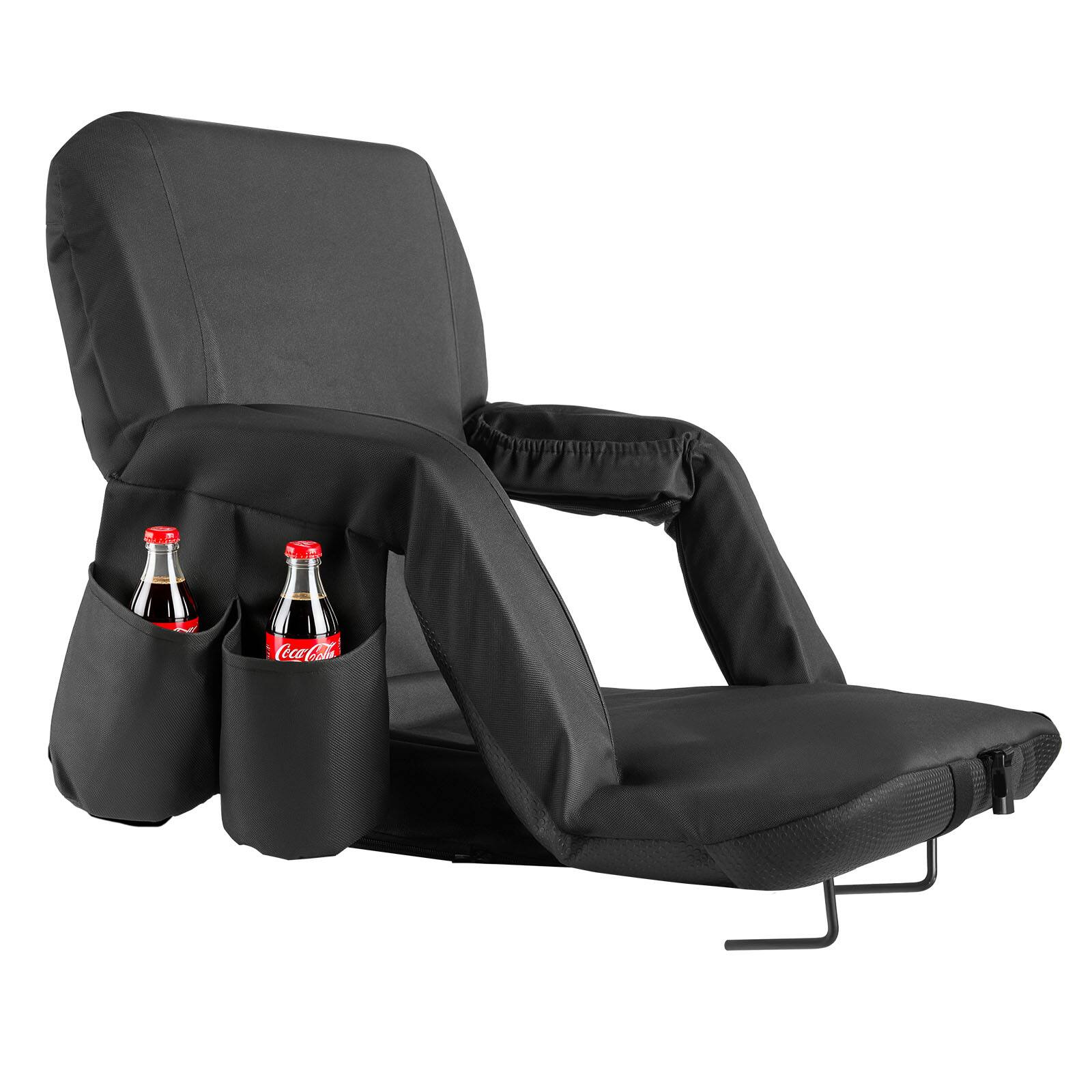 Alt View 5. VEVOR - Stadium Seat, 6 Adjustable Angle Bleacher Chair, 2.75'' Cushion Stadium Seat with Back Support and Armrest - Black.
