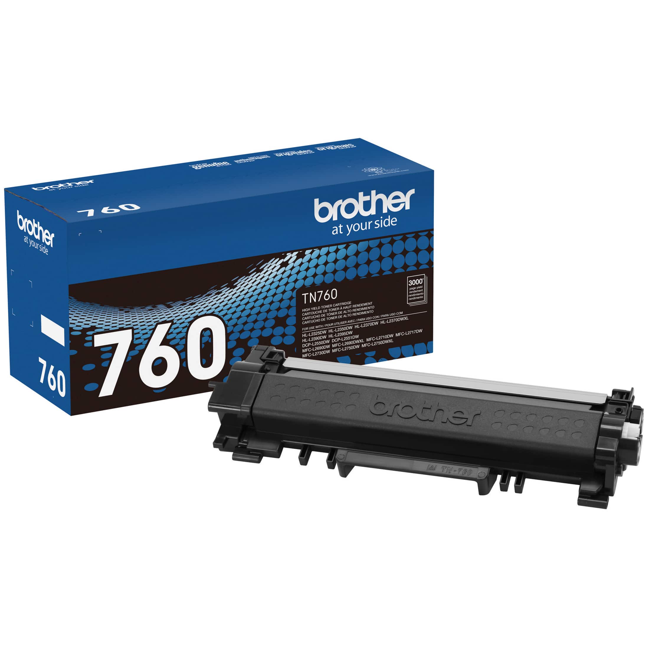 The text on the image reads:
"Brother at your side TN760 760 3000 1"
This text is likely related to the Brother brand and their products, such as printers or toner cartridges.