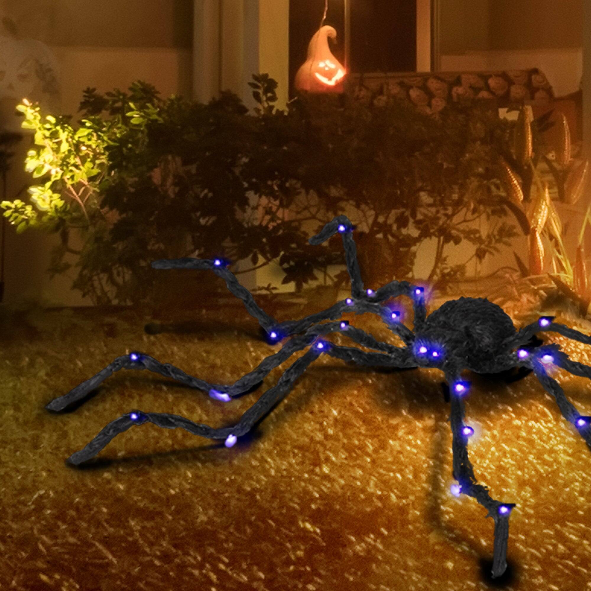 Alt View 1. Boyel Living - 47.2 in. Halloween Oversized Spider with Light Up Bendable Legs Battery Powered Indoor Outdoor Decoration - Black.