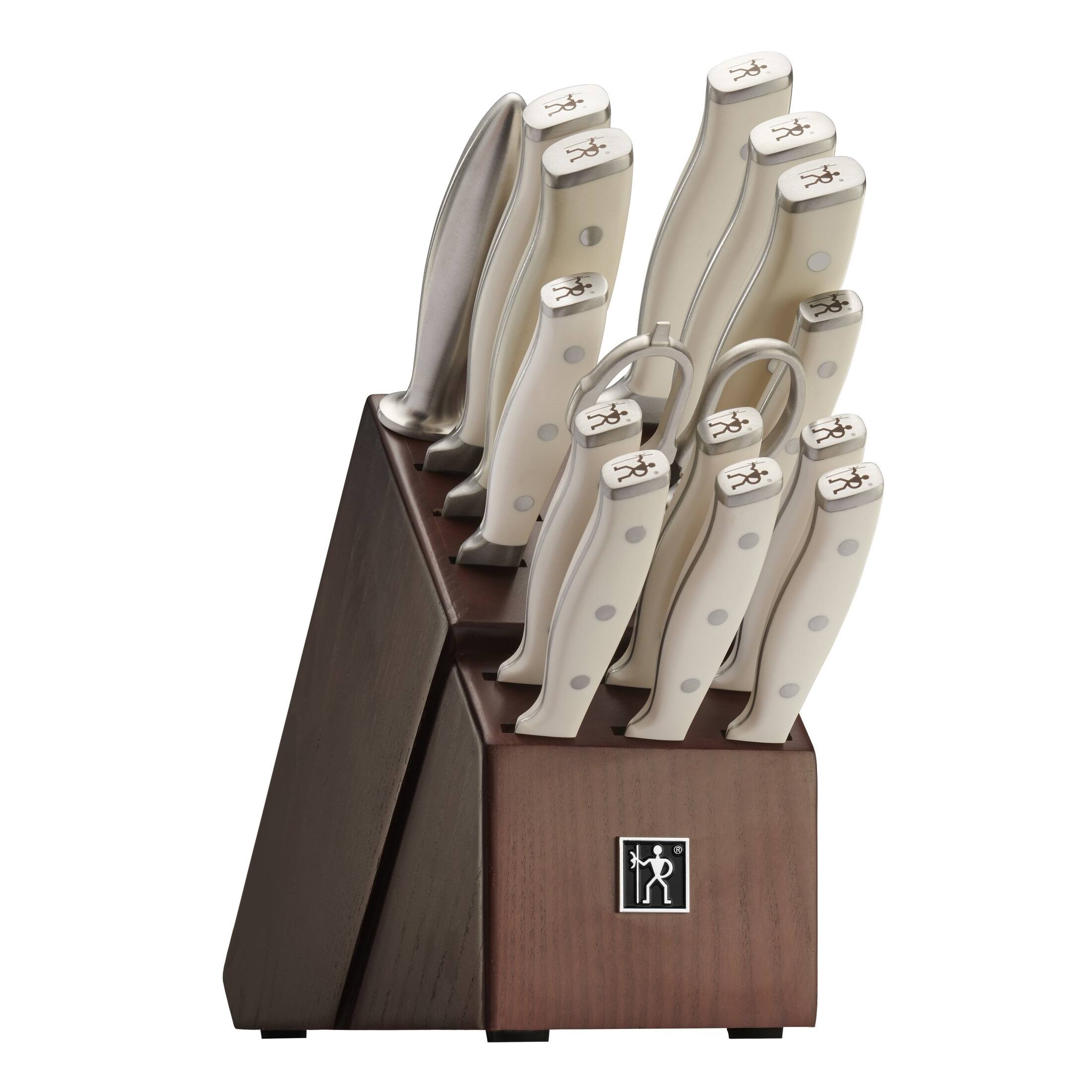 Alt View 1. Henckels - Henckels Forged Accent 16-pc Knife Block Set, White Handles - White.