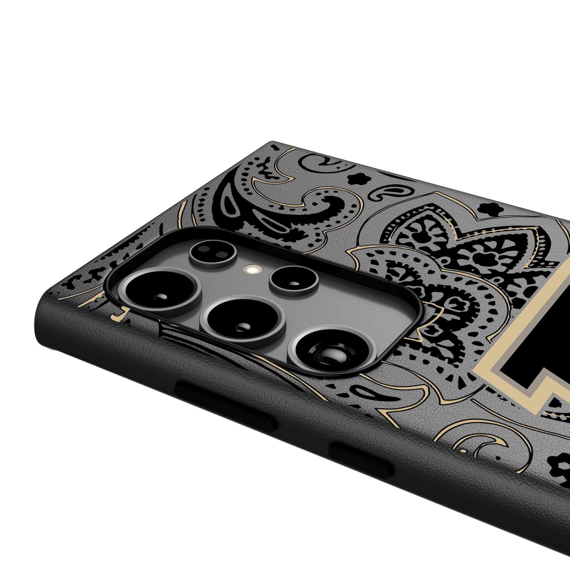 Alt View 3. Keyscaper - Purdue Boilermakers Paisley Galaxy Magnetic Bump Case - S24 - Black.