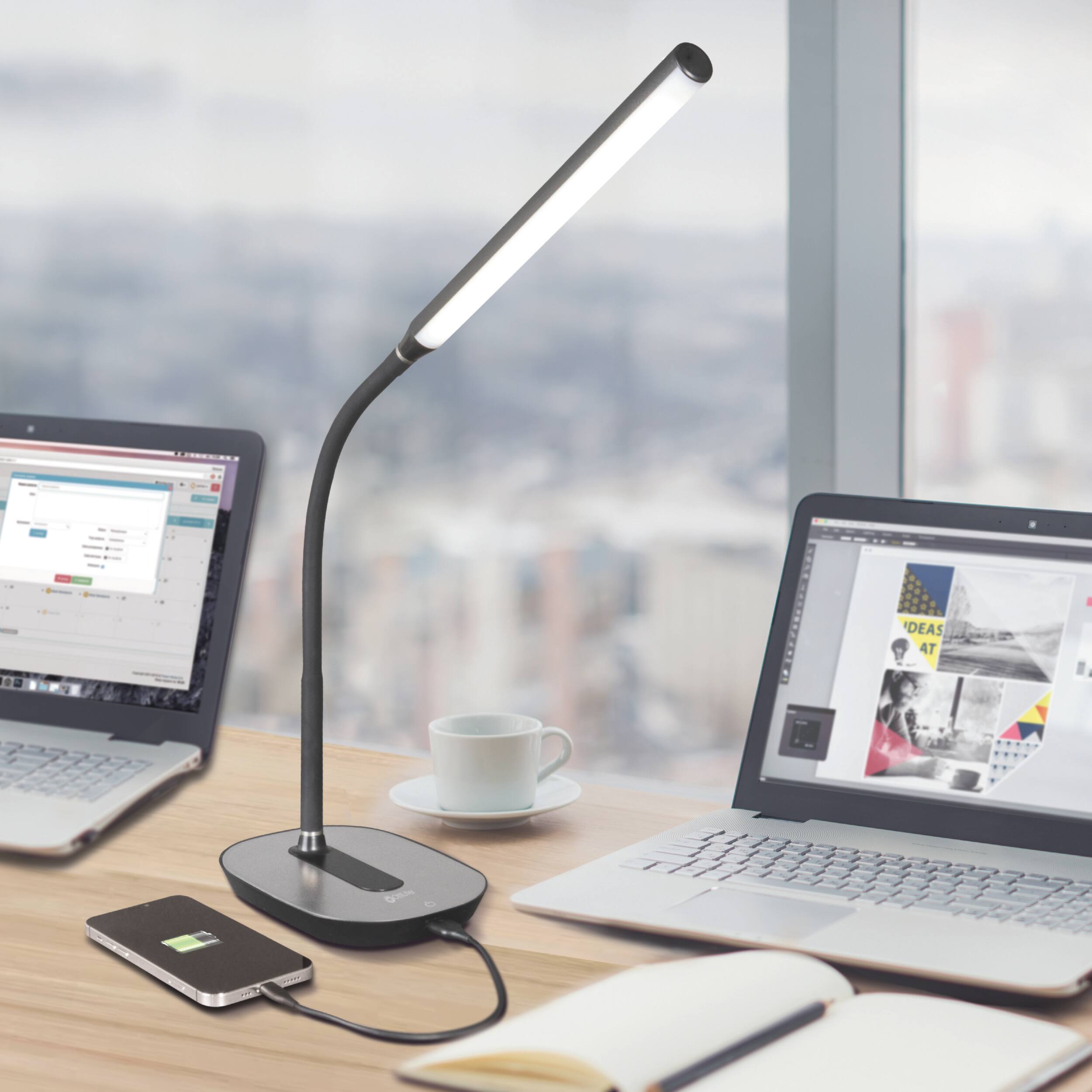 Alt View 15. OttLite - Strive LED Desk Lamp with USB Charging - White.