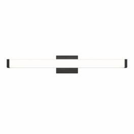 RYHNUYNE - Modern Matte Black LED Vanity Light Bar for Bathroom Mirror, 33-Inch 18W Cool White 6000K Fixture, Wall Mount Above