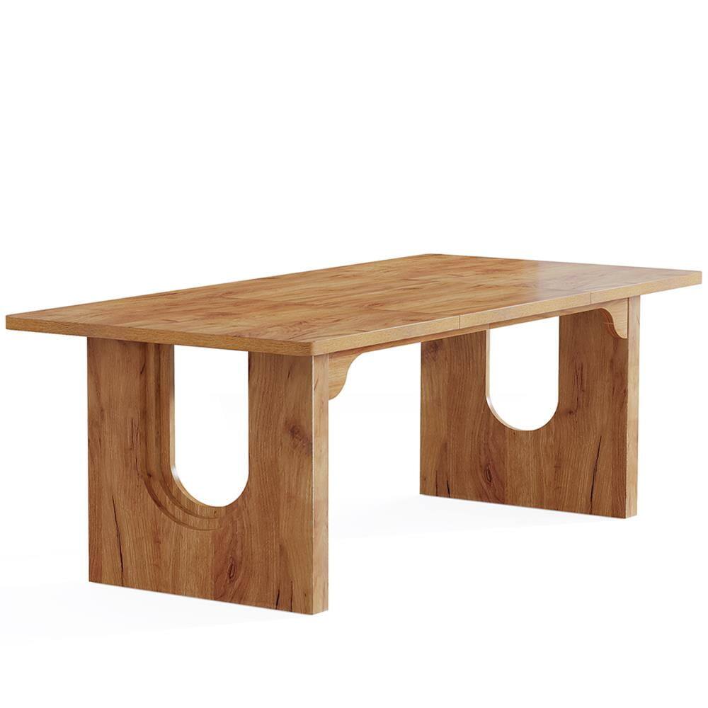 Left. Kadyn - Kadyn Study Writing Desk, Computer Desk,71" Executive Desk, Modern Computer Desk with Wood Double Pedestal Base,Brown - Brown.