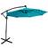 Front. Costway - 10FT Patio Offset Umbrella Solar Powered LED 360Degree Rotation Aluminum - Turquoise.
