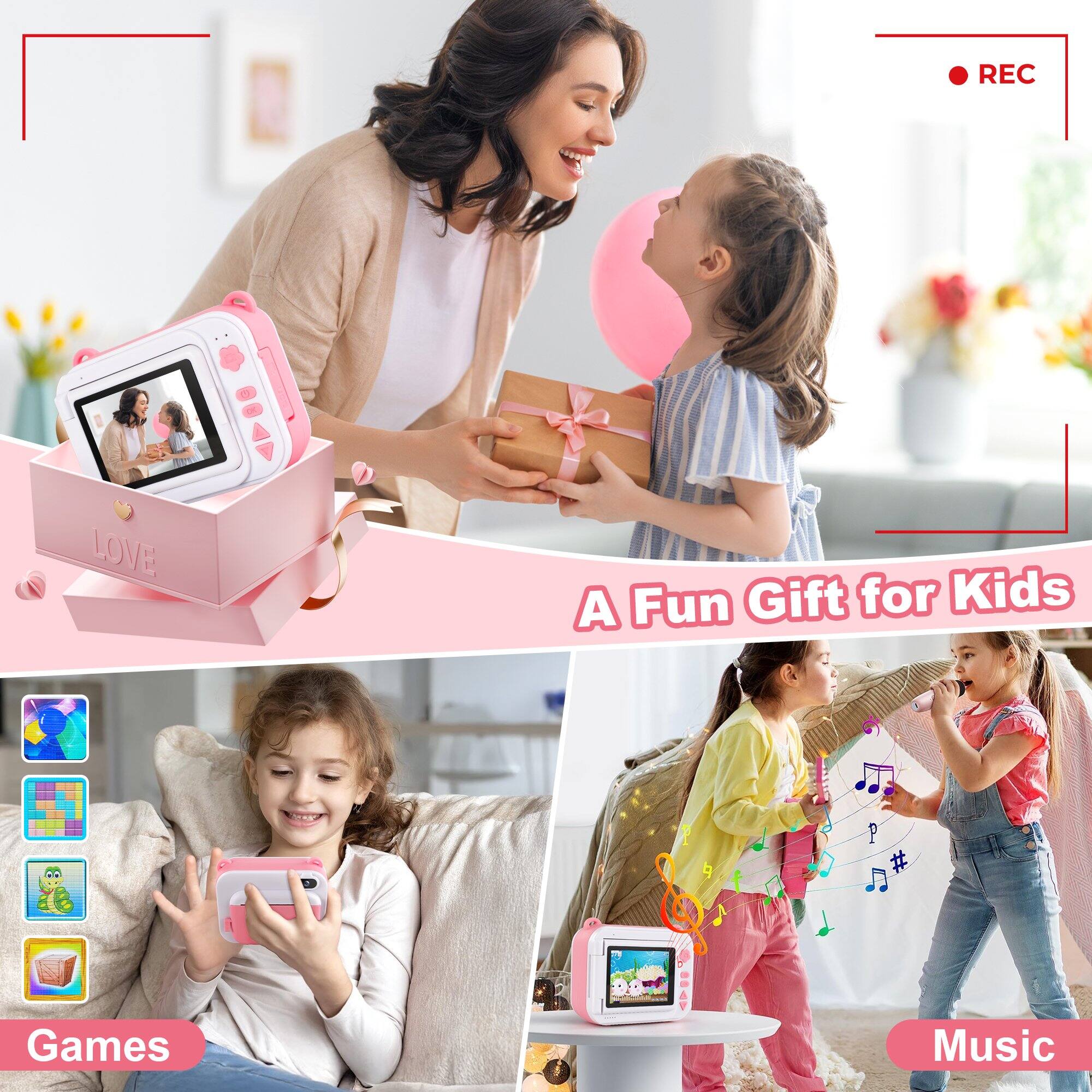 REC  
LOVE  
A Fun Gift for Kids  
Games  
Music