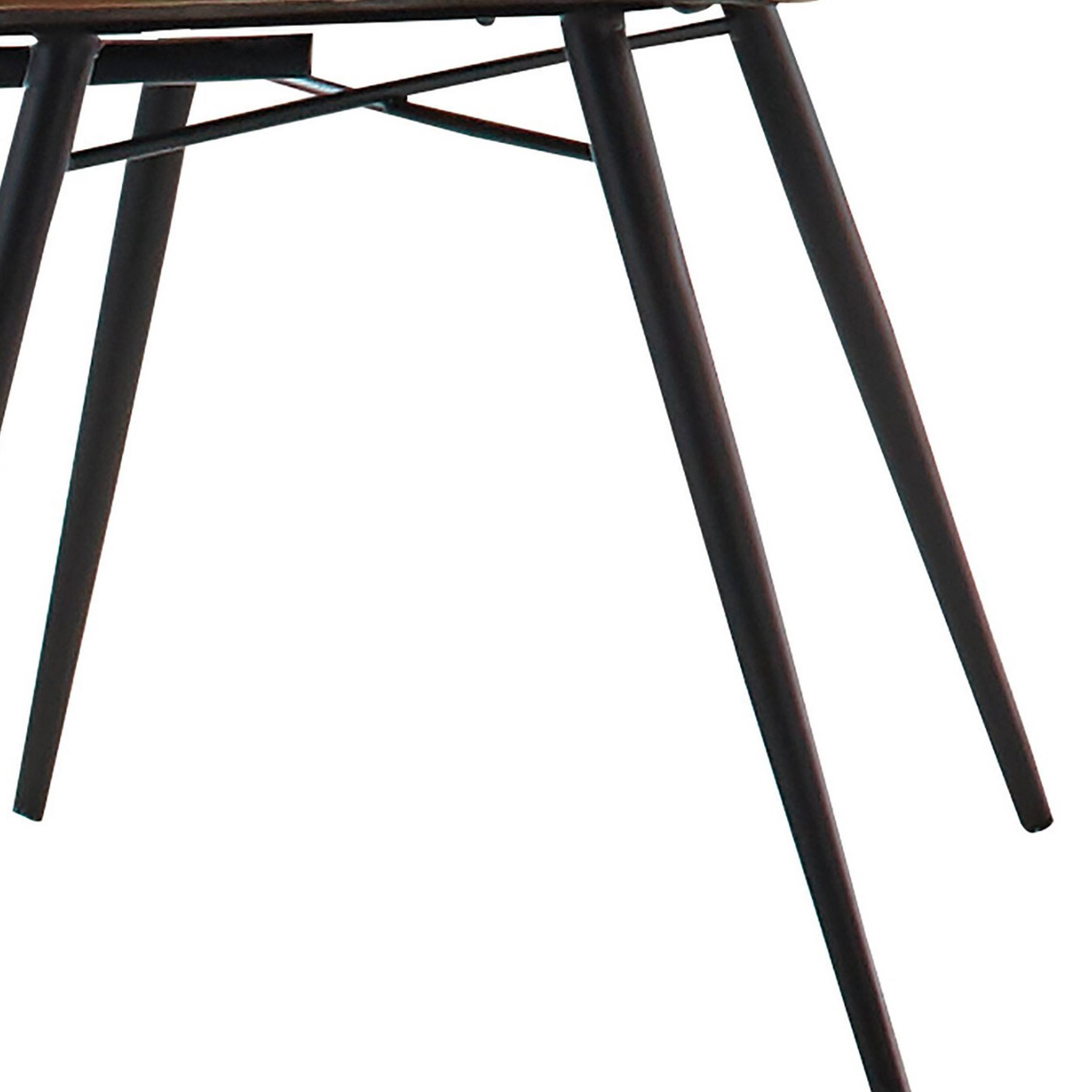 Alt View 3. Manhattan Lane - Mia 18 Inch Side Chair, Set of 2, Dyed Brown Leather, Vertical Tufting - Brown, Black.
