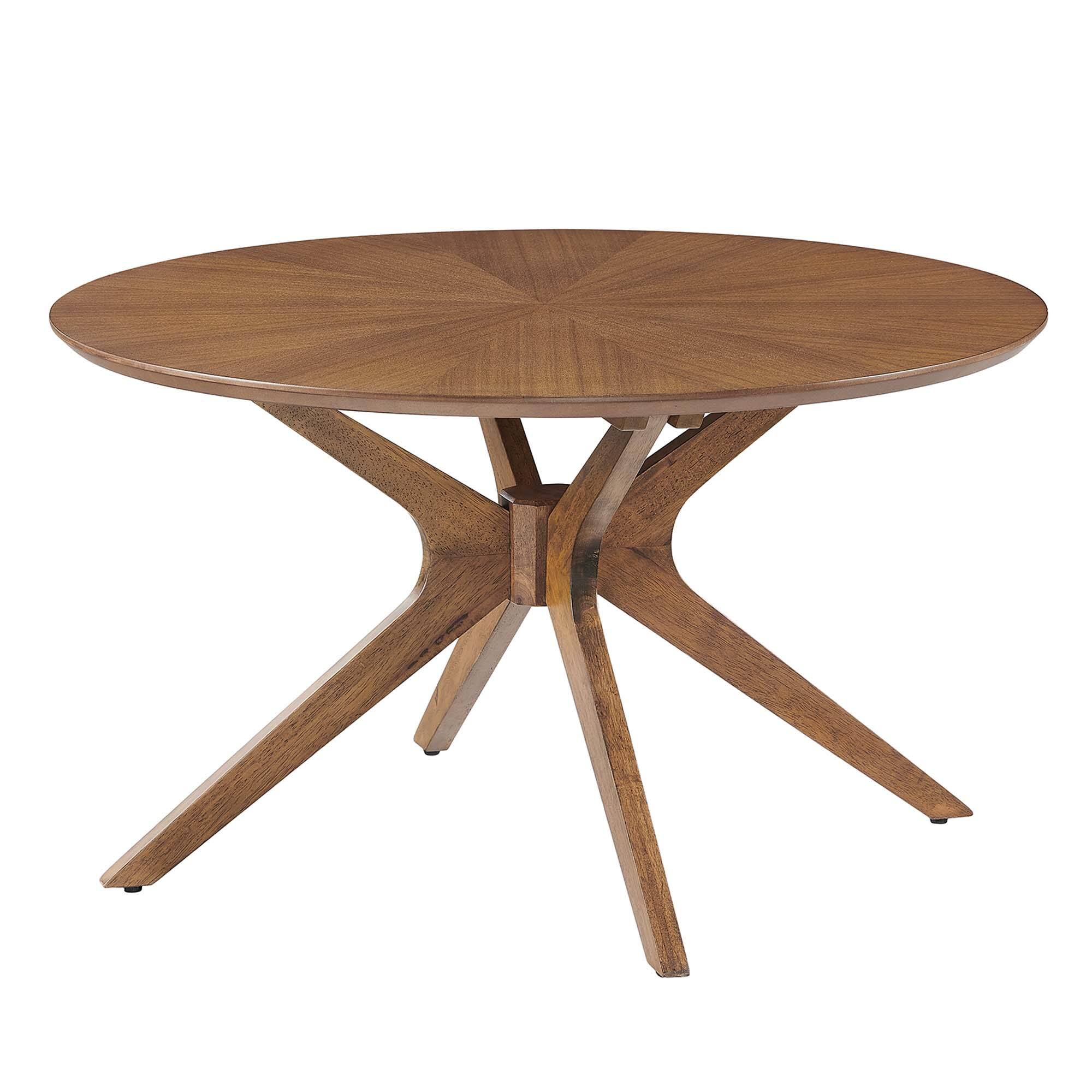 Angle. Modway - Crossroads Round Wood Coffee Table by Modway - Walnut.