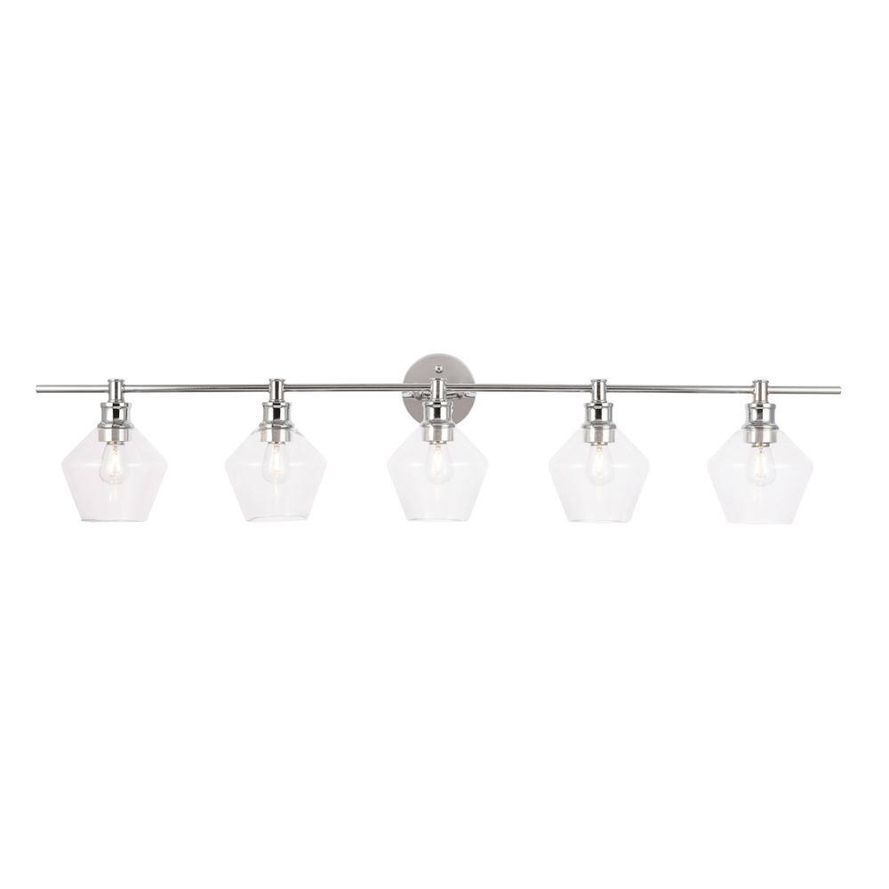 Alt View 2. Living District - Gene 5 light Chrome and Clear glass Wall sconce - Chrome And Clear Glass.