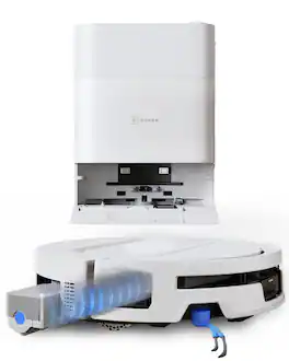 ECOVACS Robotics - DEEBOT T90 MAX OMNI Robot Vacuum & Mop, 30,000Pa, OZMO Roller 3.0, Auto-Empty, Auto Mop-Washing, 113°F Hot-Air Dry - White