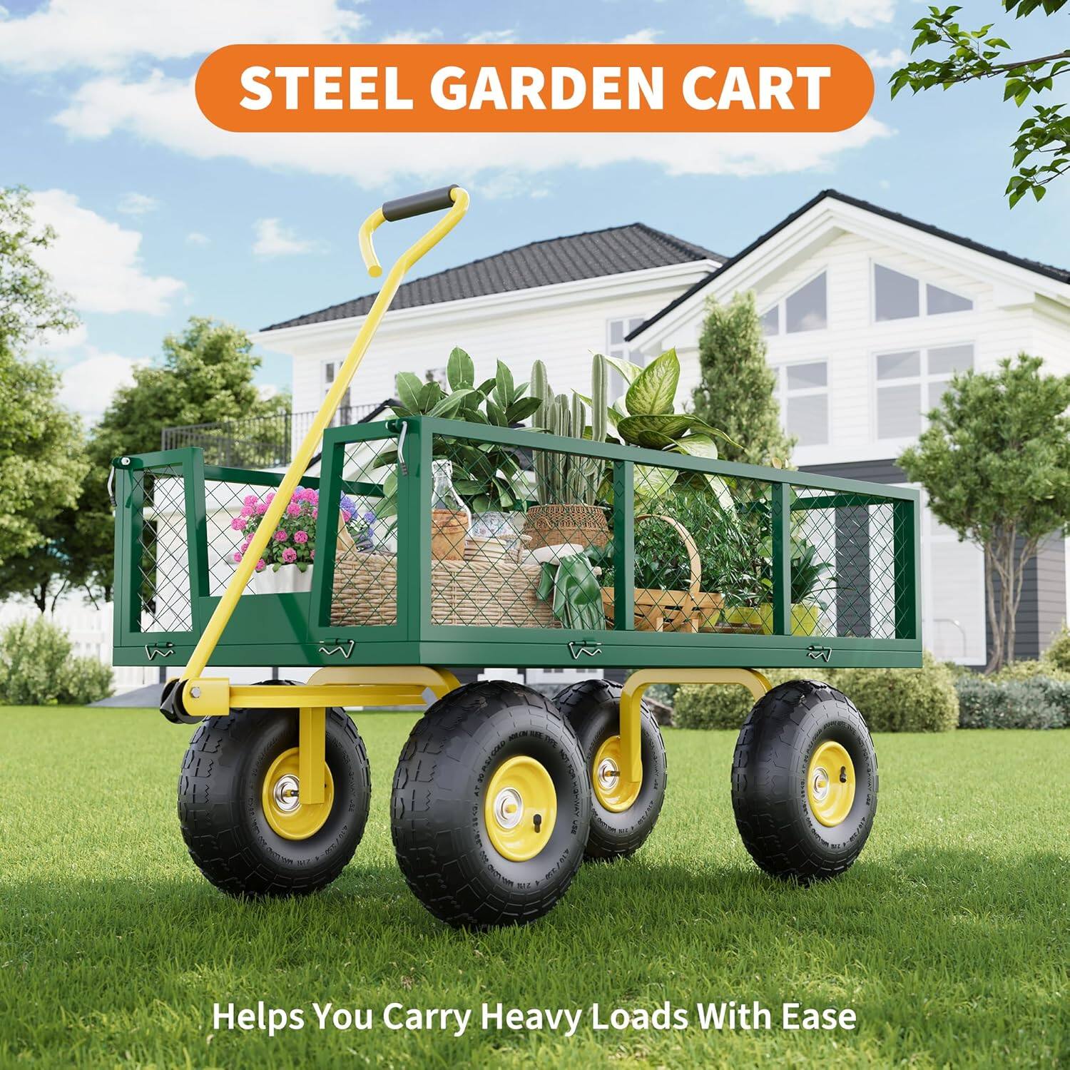 STEEL GARDEN CART

Helps You Carry Heavy Loads With Ease