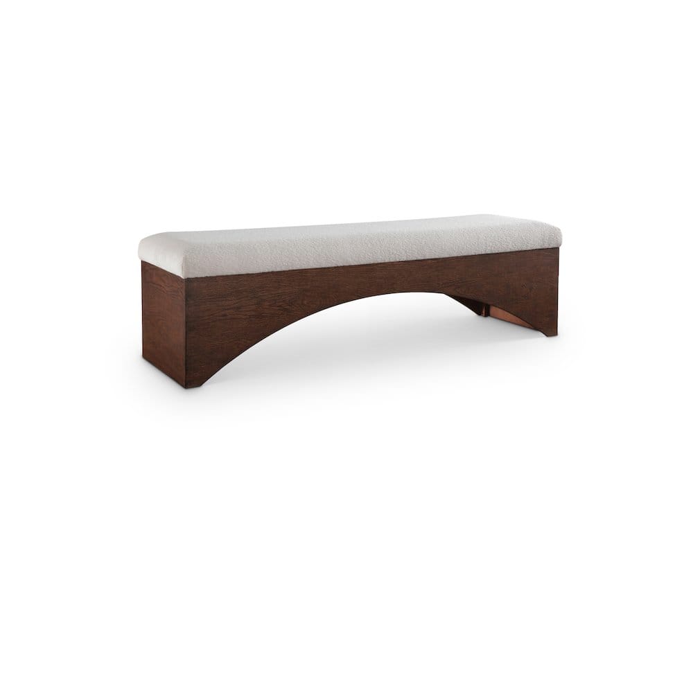 Meridian Furniture - Lawson Velour Fur Fabric Bench - Beige