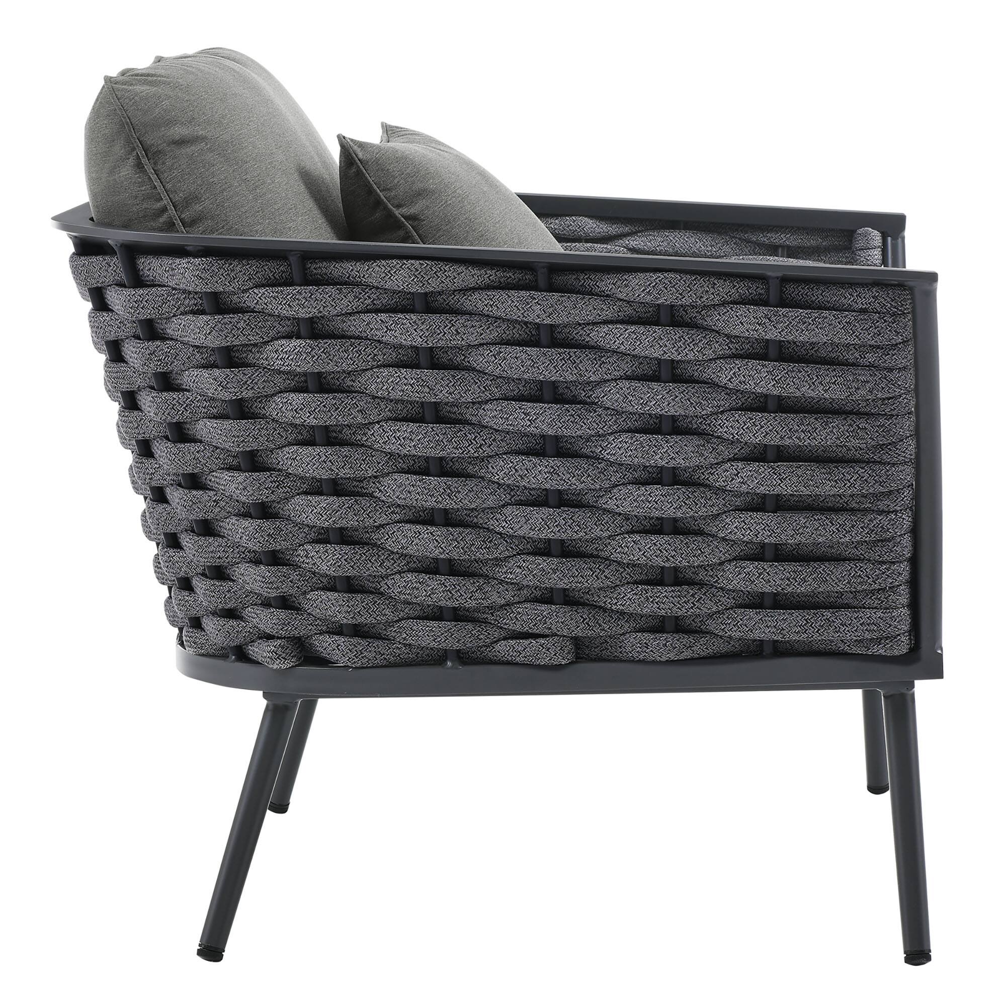 Alt View 1. Modway - Stance Outdoor Patio Aluminum Armchair by Modway - Gray Charcoal.