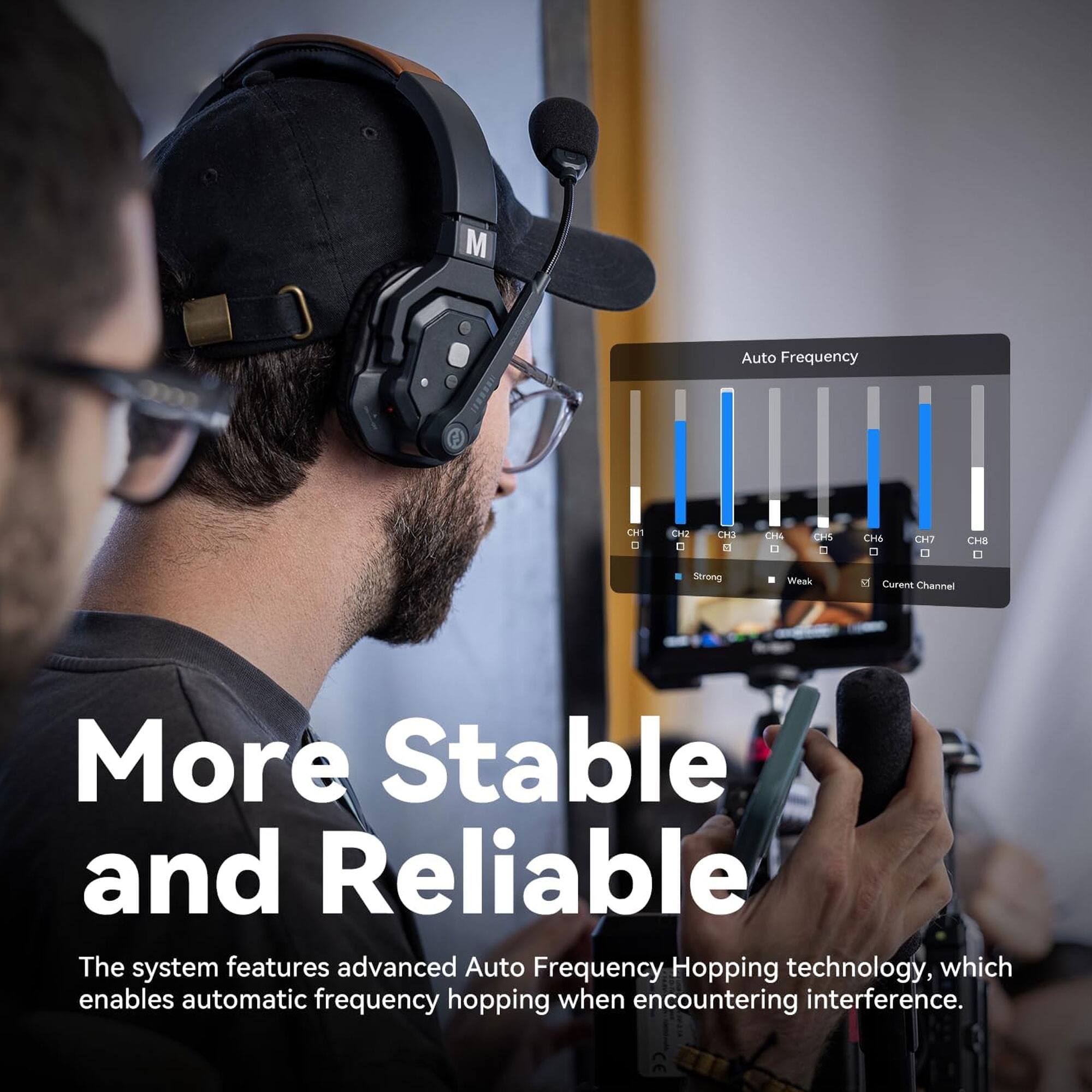 More Stable and Reliable

The system features advanced Auto Frequency Hopping technology, which enables automatic frequency hopping when encountering interference.