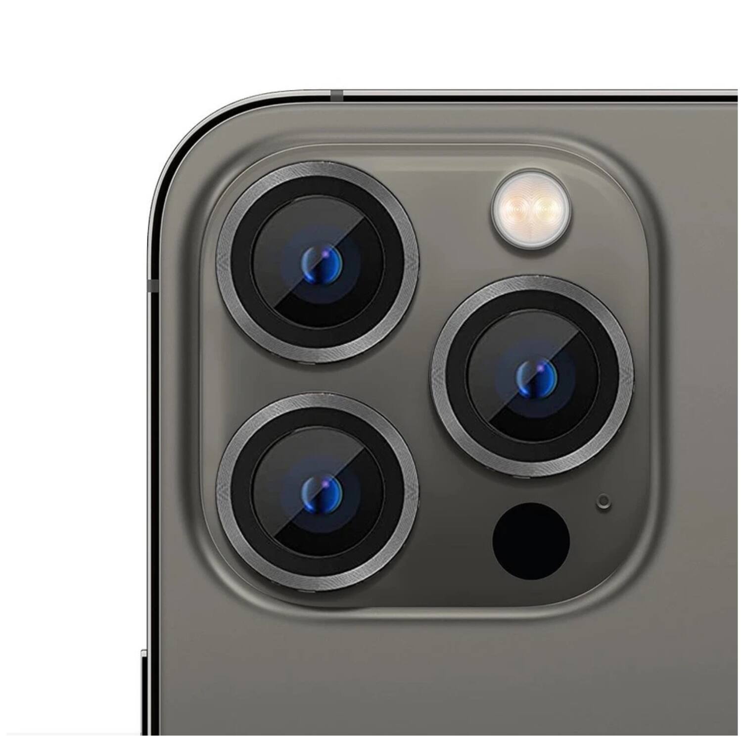 Home Collection - Camera Lens Tempered Glass Protector with Metal Ring for iPhone 15 Pro 6.1” - Black
