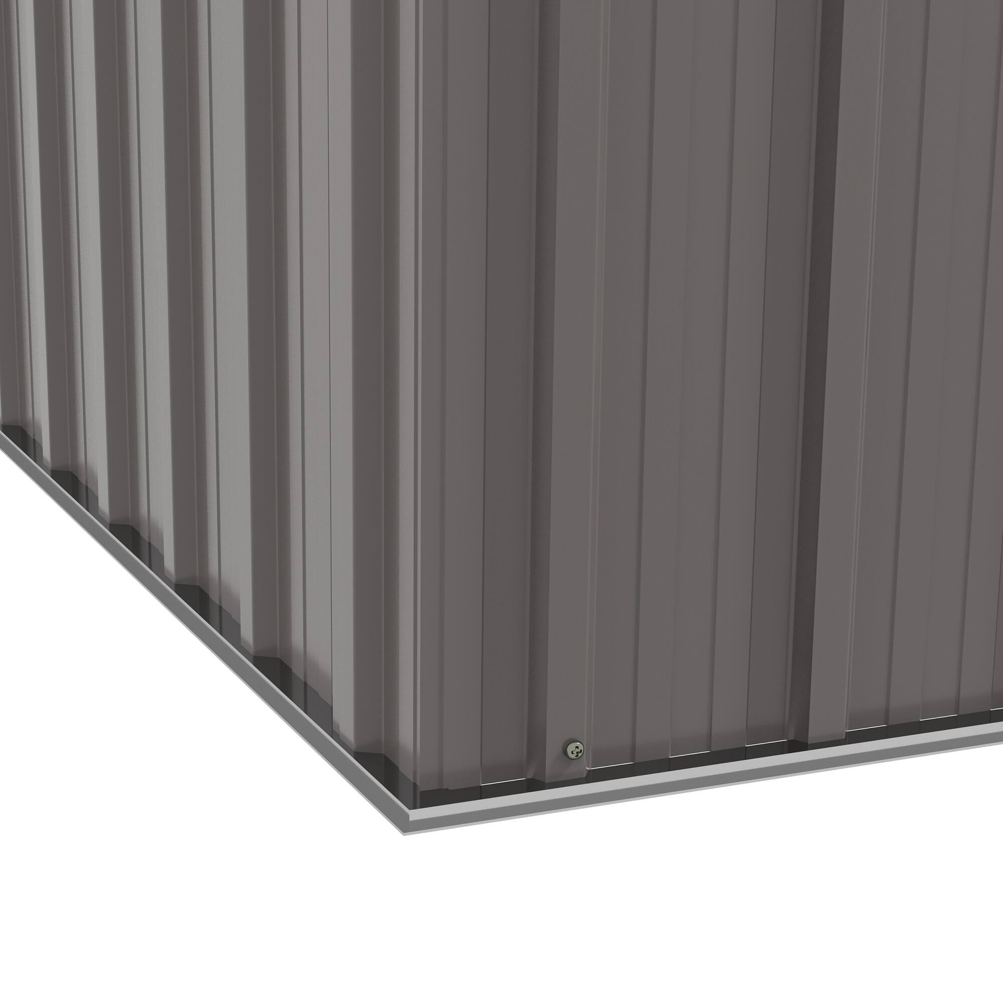 Alt View 8. Outsunny - 6' x 4' Metal Lean to Garden Shed, Outdoor Storage Shed, Garden Tool House with Double Sliding Doors.