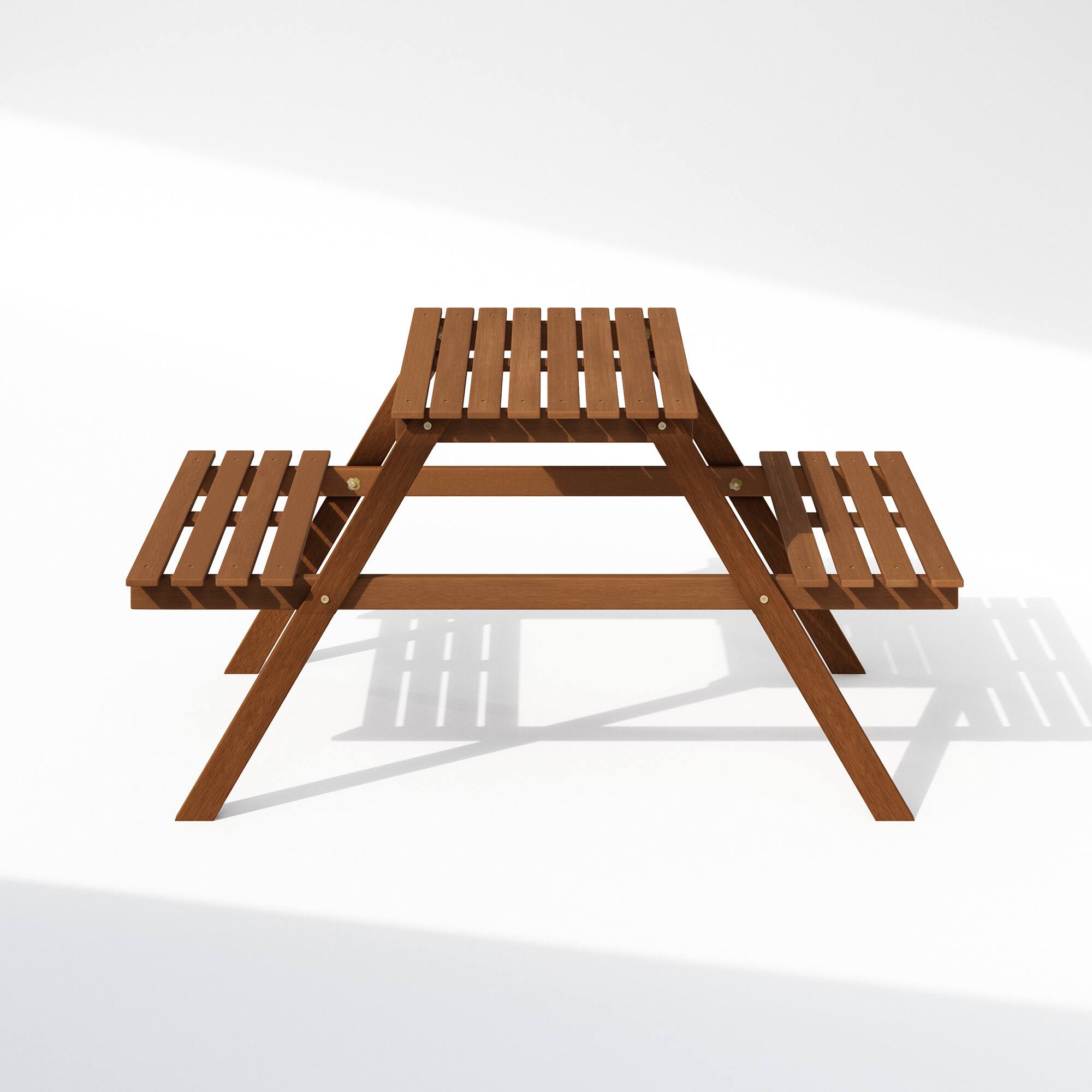 Alt View 2. Furinno - Tioman Outdoor Hardwood 3-Tier Freestanding Plant Stand, Plant Shelf Organizer - Natural.