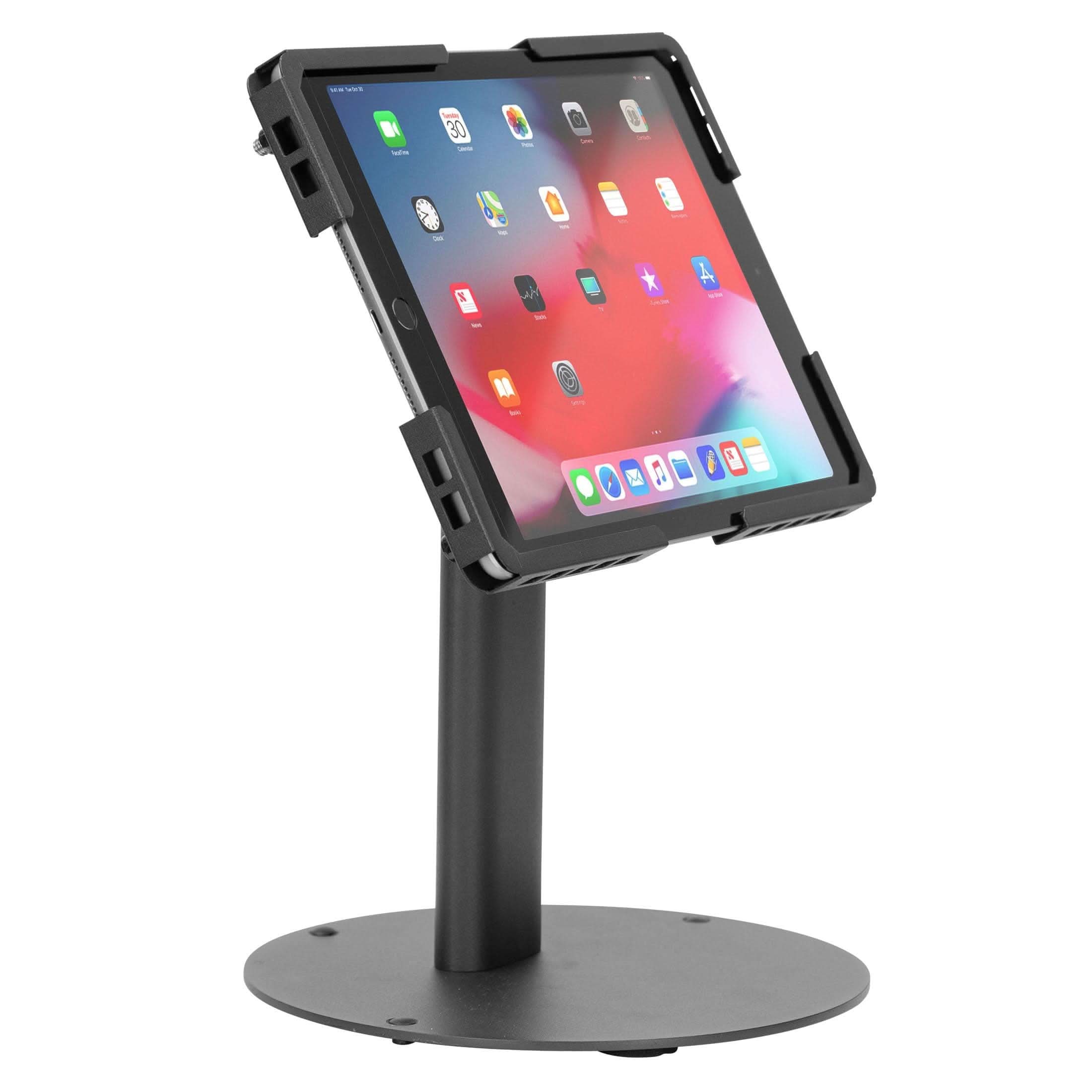 Alt View 5. Mount-It! - Universal Tablet Countertop Stand with Tilt & Rotation for Most 9.7″‑13″ Tablets, Free‑Standing or Bolt‑Down, Black - Black.